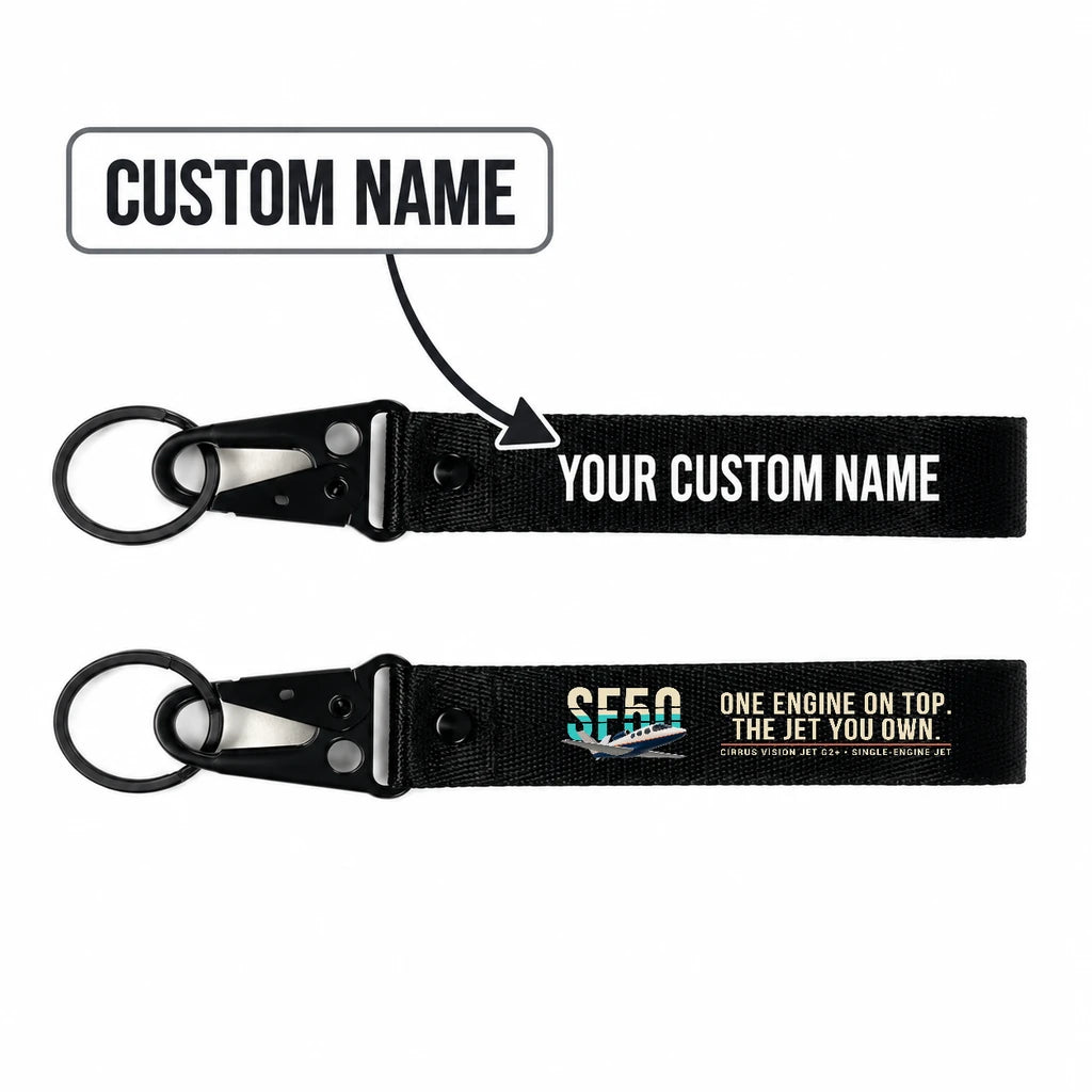 Cirrus Vision Jet G2+ Hawk-Shaped Key Chains - Black - Original - Personalized