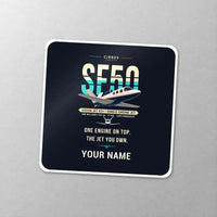 Thumbnail for Cirrus Vision Jet G2+ - Original + Name - Square Sticker - Close-up