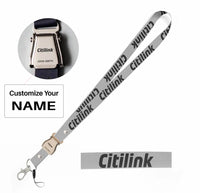 Thumbnail for Citilink Airlines seat belt lanyard - light gray with name
