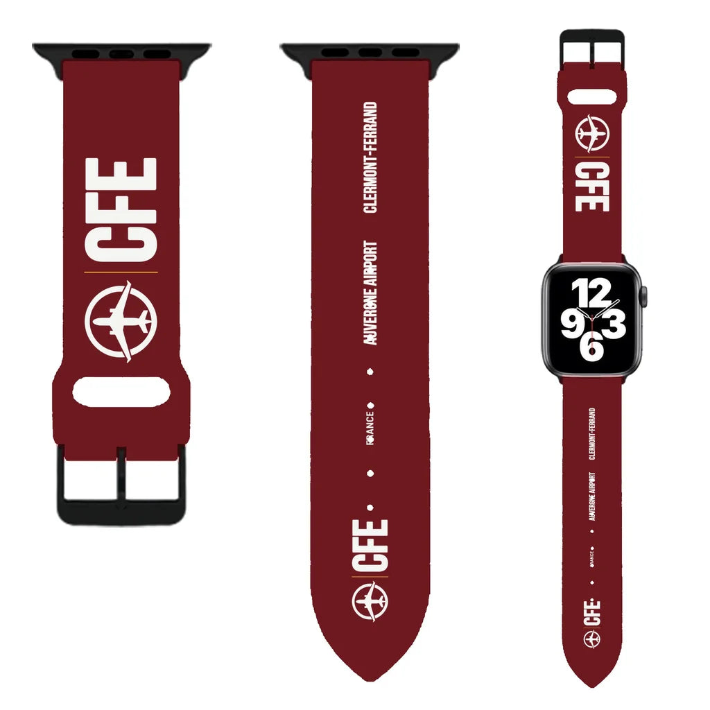 WBV6 | Clermont-Ferrand Auvergne Airport CFE | Dark Red (Metal Buckle)