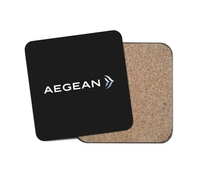 Aegean Airlines design on black 1 piece coaster
