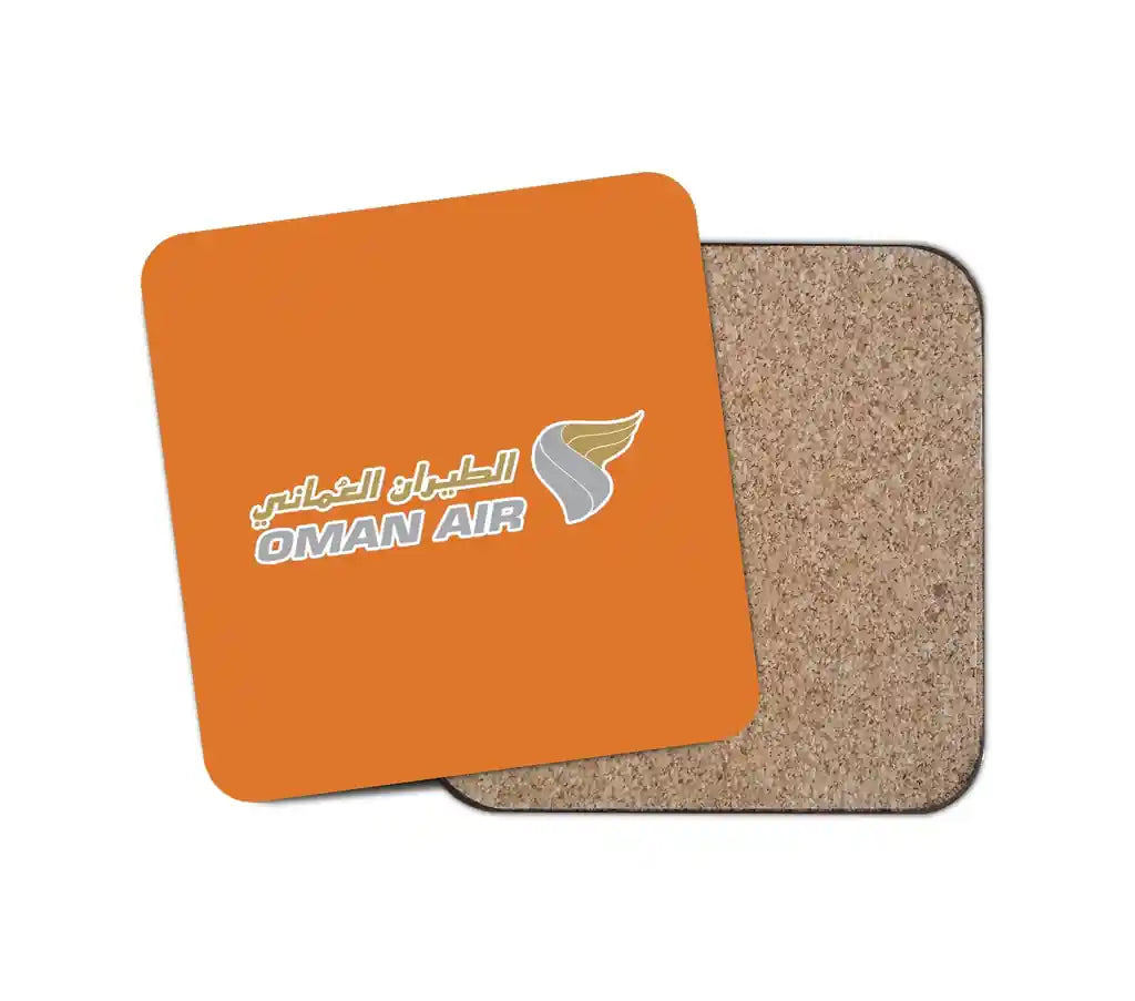 Oman Airlines design on orange 1 piece coaster
