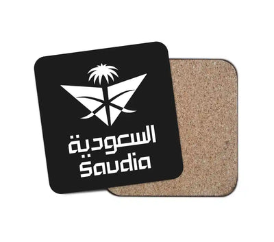 Saudi Arabian Airlines design on black 1 piece coaster
