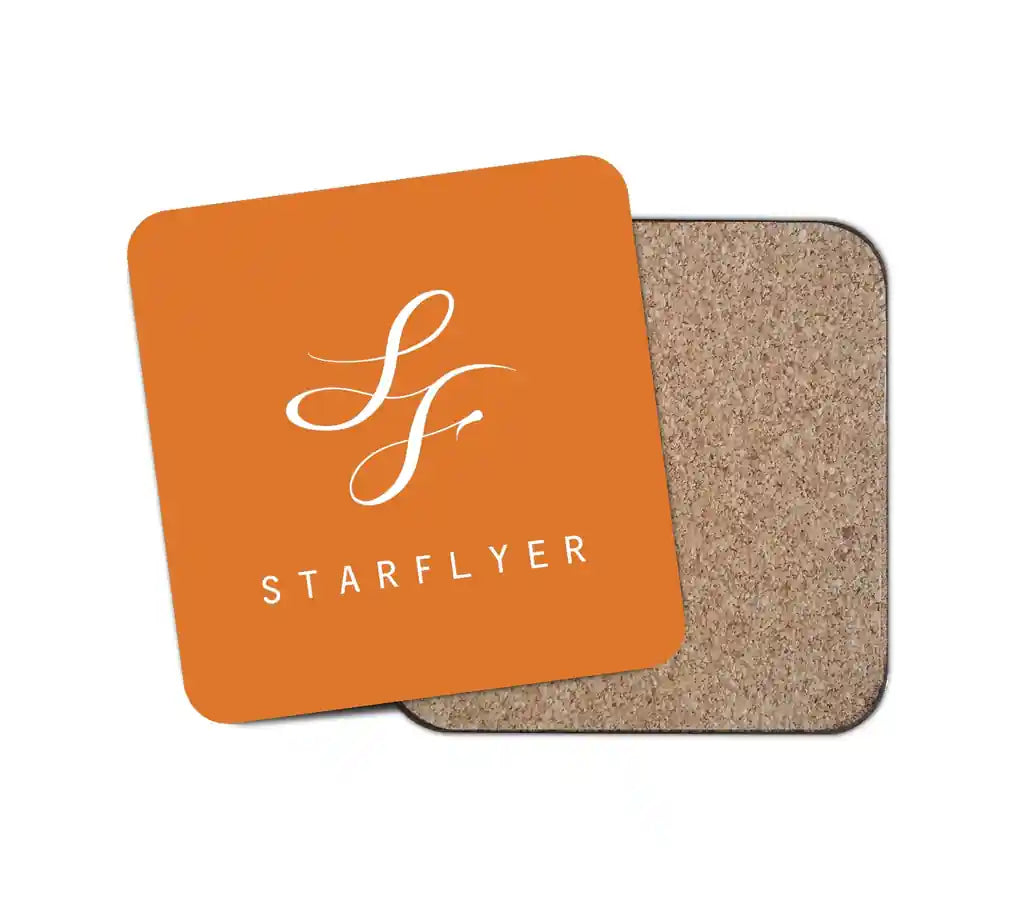 StarFlyer Airlines design on orange 1 piece coaster