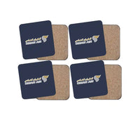 Thumbnail for Oman Airlines design on navy blue 4 pieces set coaster