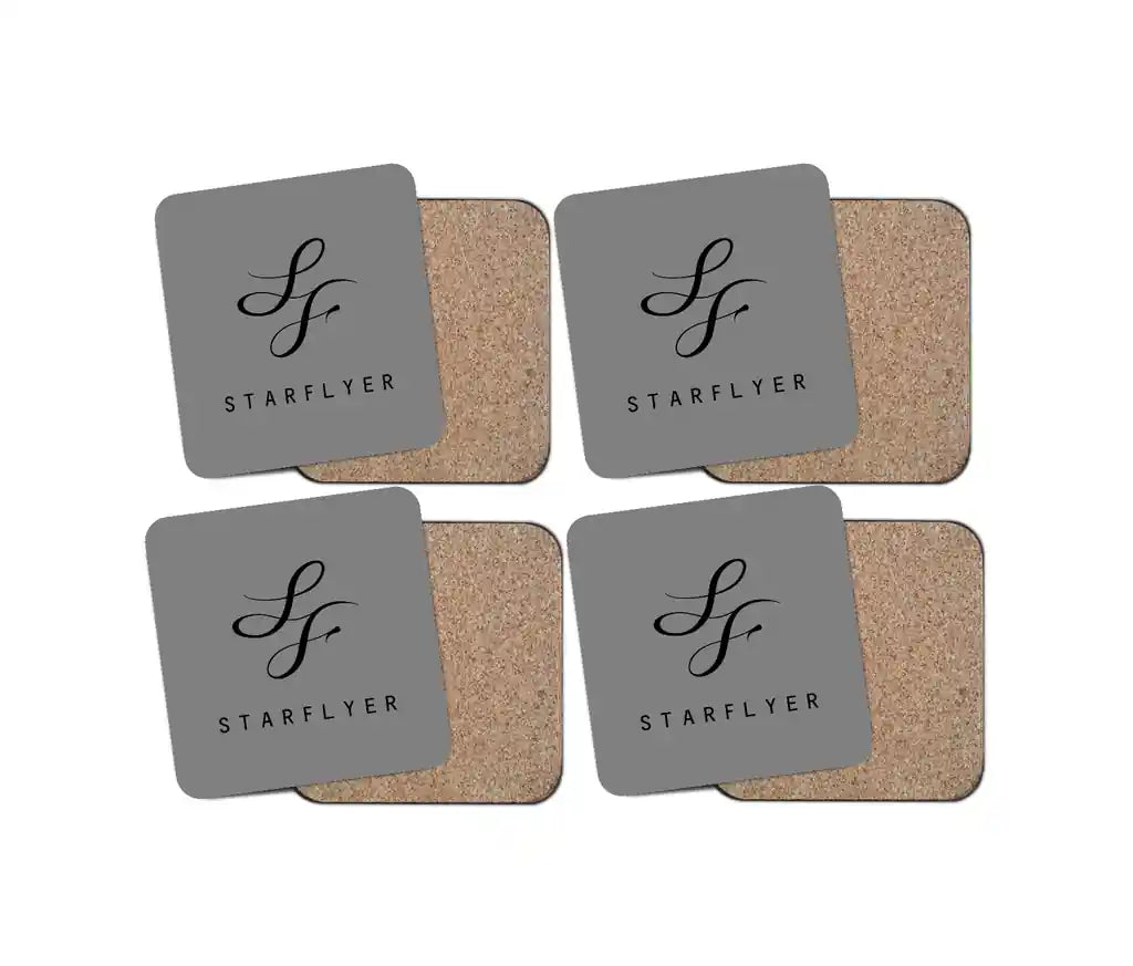 StarFlyer Airlines design on gray 4 pieces set coaster