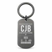 Thumbnail for Coimbatore International Airport CJB - Key Chain - Boarding Pass Style - Black