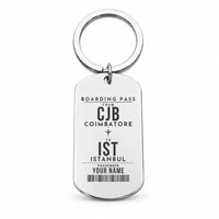 Thumbnail for Coimbatore International Airport CJB - Key Chain - Customizable Boarding Pass - Silver