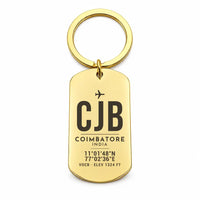 Thumbnail for Coimbatore International Airport CJB - Key Chain - Original Design - Gold