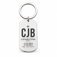 Thumbnail for Coimbatore International Airport CJB - Key Chain - Original Design - Silver