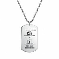 Thumbnail for Coimbatore International Airport CJB - Necklace - Customizable Boarding Pass - Silver