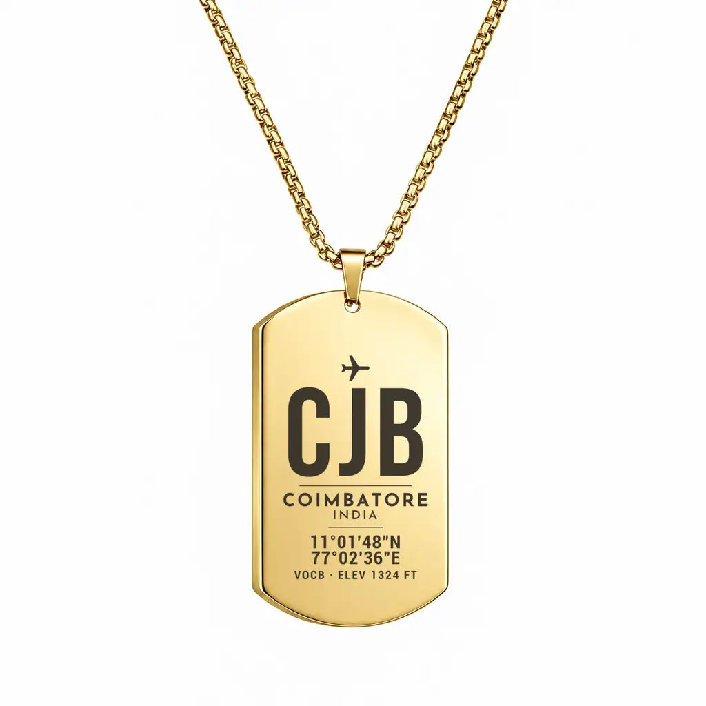 Coimbatore International Airport CJB - Necklace - Original Design - Gold