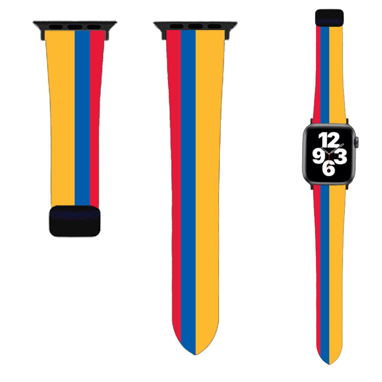 Colombia Flag Designed Soft Silicone Apple Watch Bands