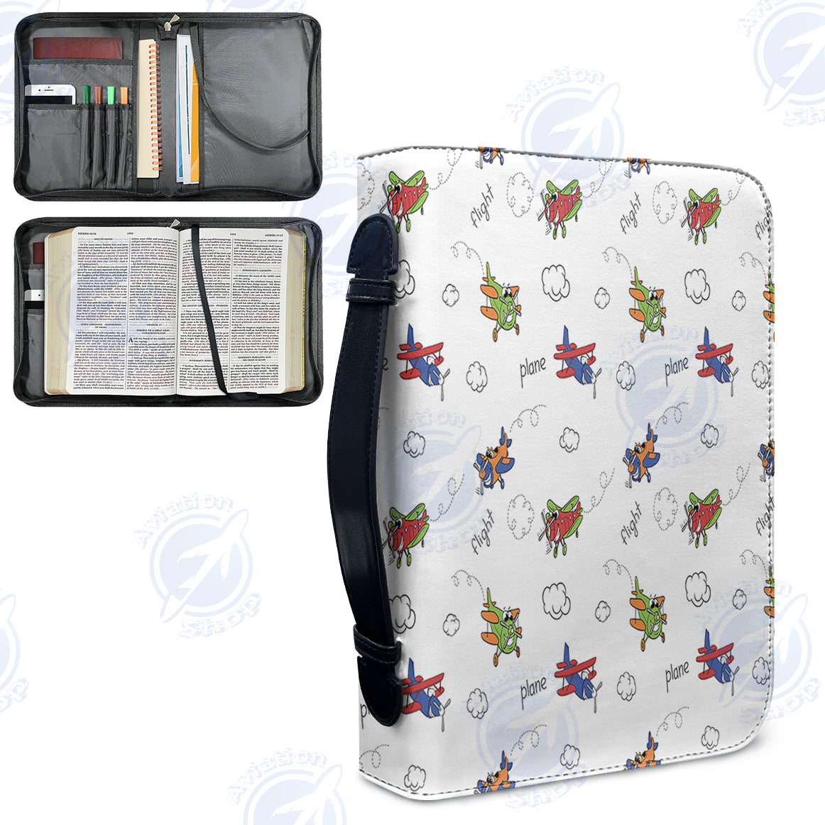 Colorful Cartoon Planes Designed PU Accessories Bags