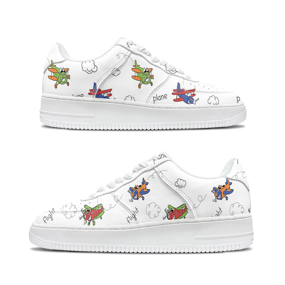 Colorful Cartoon Planes Designed Low Top Sport Sneakers & Shoes