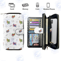 Thumbnail for Colorful Cartoon Planes Designed Leather Long Zipper Wallets
