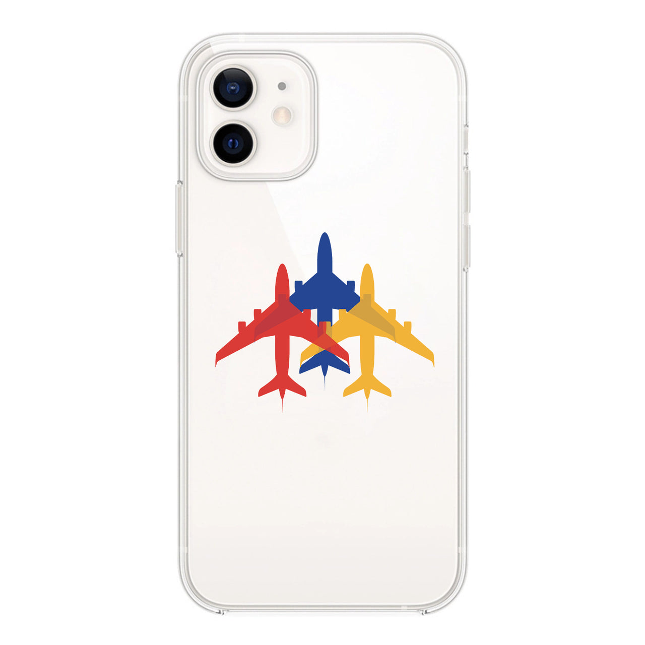 Colourful 3 Airplanes Designed Transparent Silicone iPhone Cases