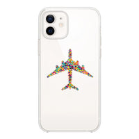 Thumbnail for Colourful Airplane Designed Transparent Silicone iPhone Cases