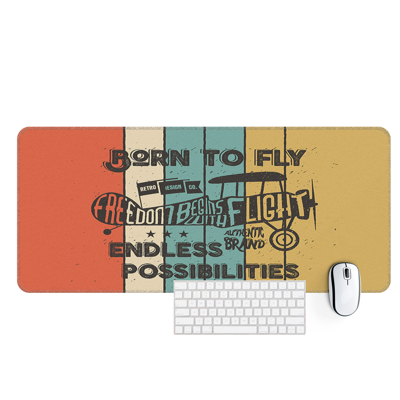 Colourful Born To Fly Designed Desk Mats