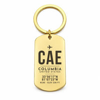 Thumbnail for Columbia Metropolitan Airport CAE - Key Chain - Original Design - Gold