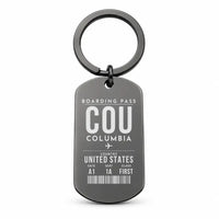 Thumbnail for Columbia Regional Airport COU - Key Chain - Boarding Pass Style - Black
