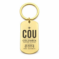 Thumbnail for Columbia Regional Airport COU - Key Chain - Original Design - Gold