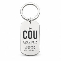 Thumbnail for Columbia Regional Airport COU - Key Chain - Original Design - Silver