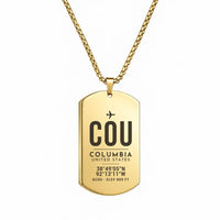 Thumbnail for Columbia Regional Airport COU - Necklace - Original Design - Gold