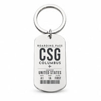 Thumbnail for Columbus Airport CSG - Key Chain - Boarding Pass Style - Silver