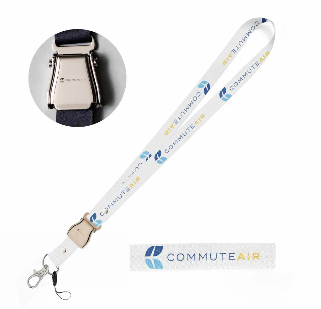 CommuteAir seat belt lanyard - white