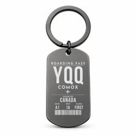 Thumbnail for Comox Valley Airport YQQ - Key Chain - Boarding Pass Style - Black
