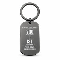 Thumbnail for Comox Valley Airport YQQ - Key Chain - Customizable Boarding Pass - Black