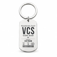 Thumbnail for Con Dao Airport VCS - Key Chain - Boarding Pass Style - Silver