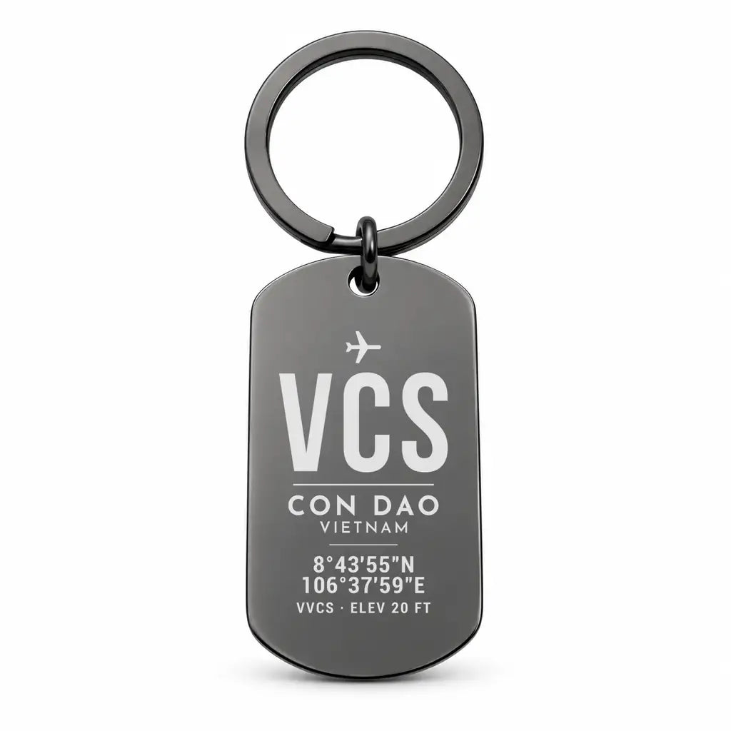 Con Dao Airport VCS - Key Chain - Original Design - Black