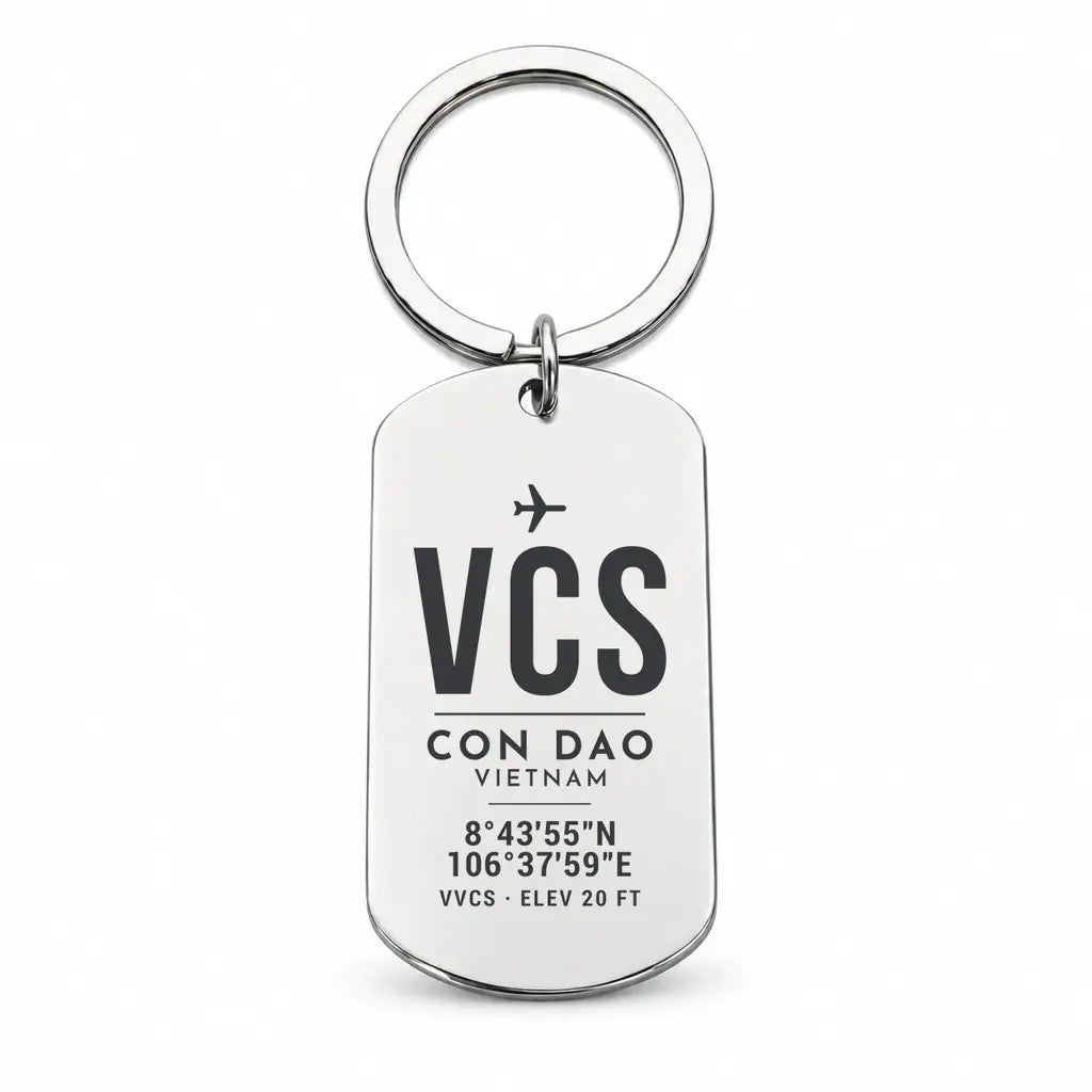 Con Dao Airport VCS - Key Chain - Original Design - Silver