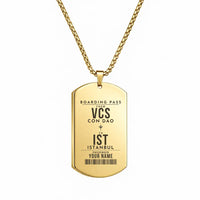 Thumbnail for Con Dao Airport VCS - Necklace - Customizable Boarding Pass - Gold