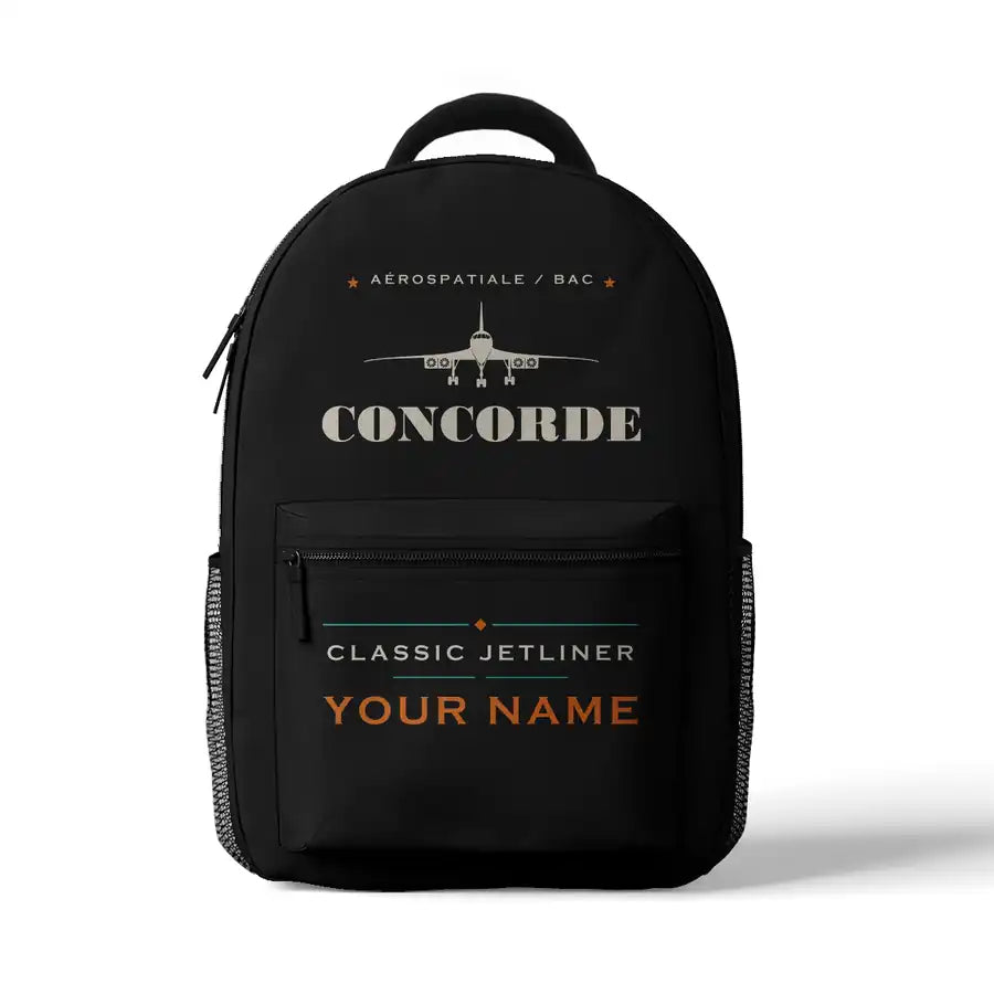 Concorde - 3D Backpack - Heritage + Name - Black