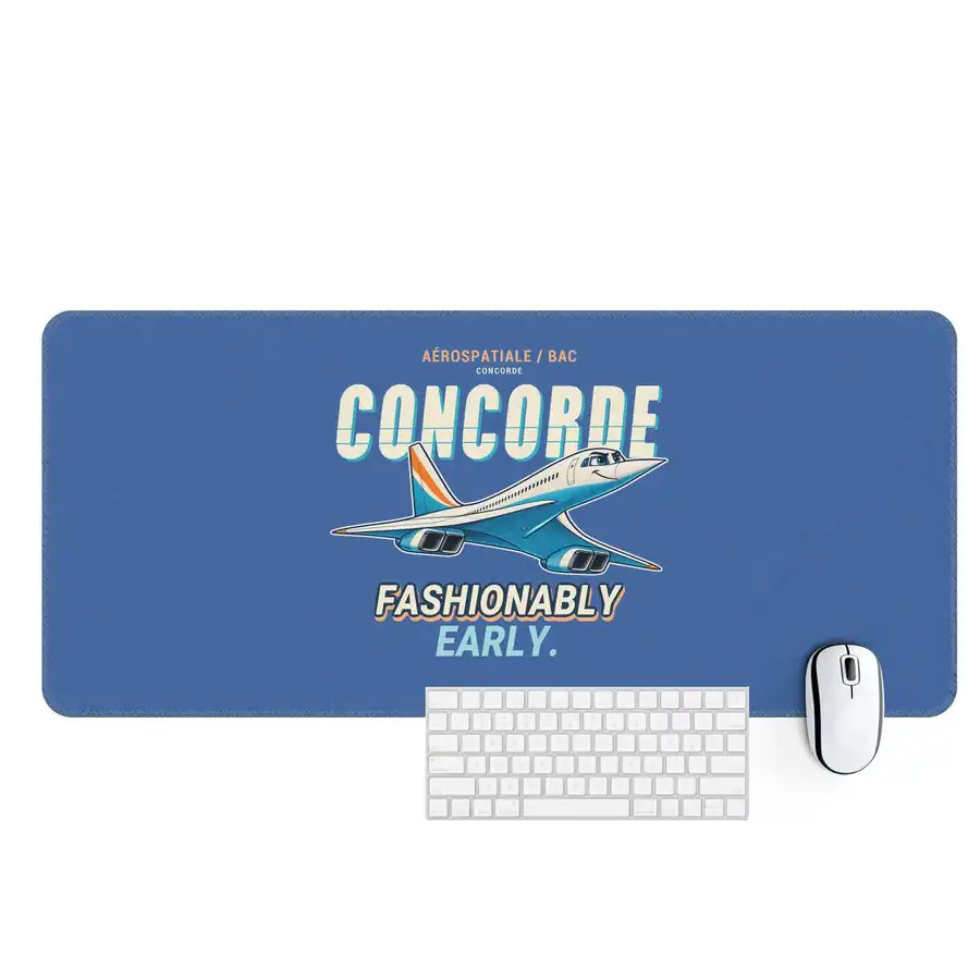 Concorde - Cartoon - Desk Mat - Blue