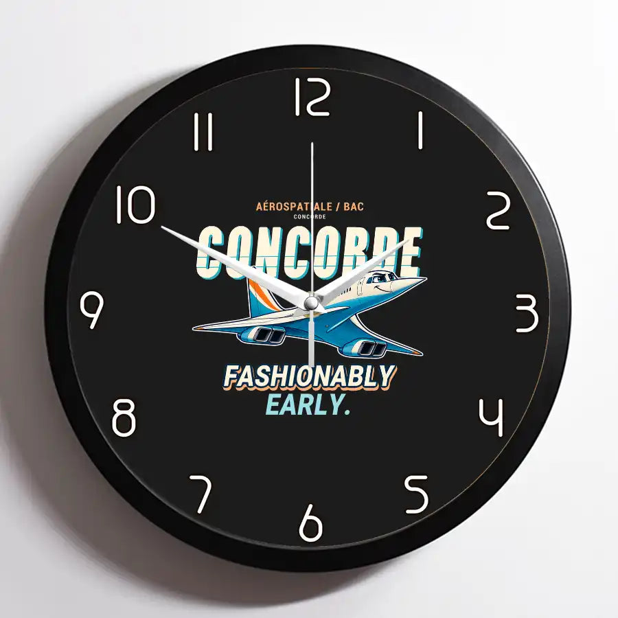 Concorde - Cartoon - Framed - Black