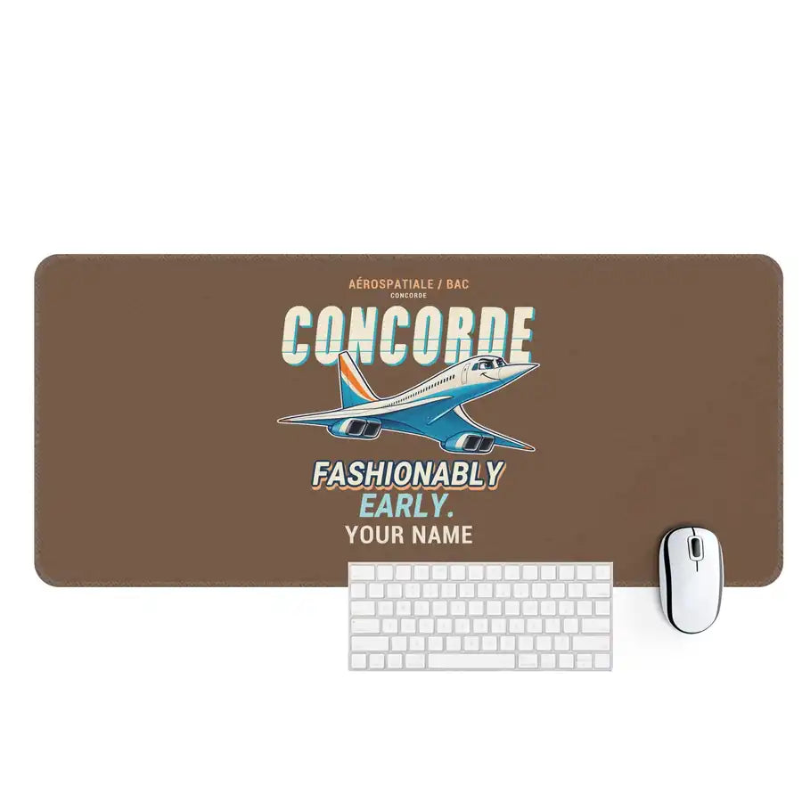 Concorde - Cartoon + Name - Desk Mat - Brown