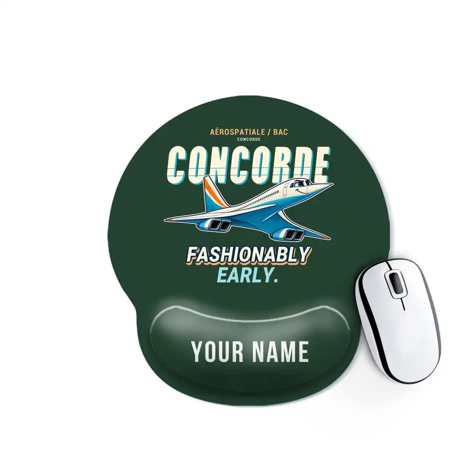 Concorde - Cartoon + Name - Ergonomic Mouse Pad - Dark Green