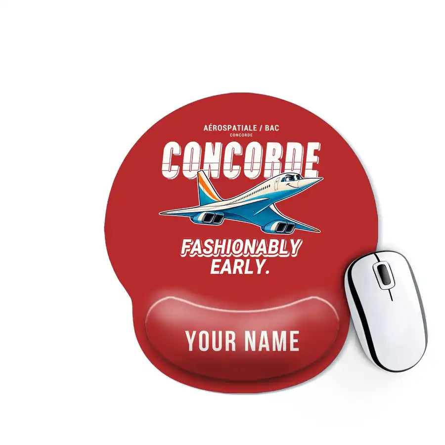Concorde - Cartoon + Name - Ergonomic Mouse Pad - Red