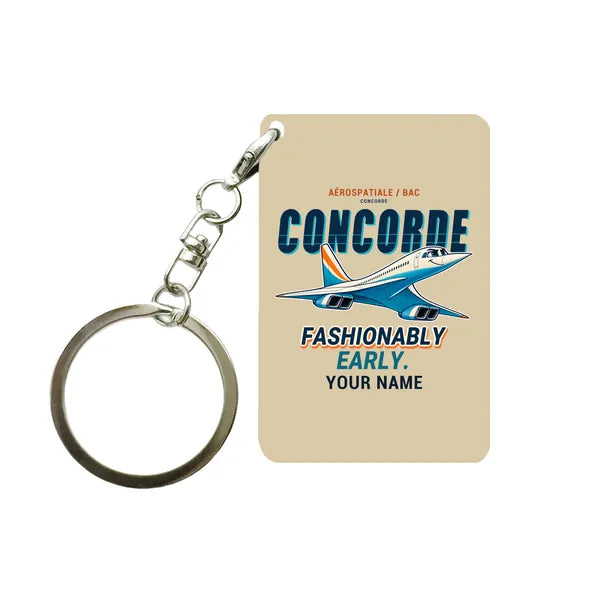 Concorde - Cartoon + Name - Key Chain - Beige