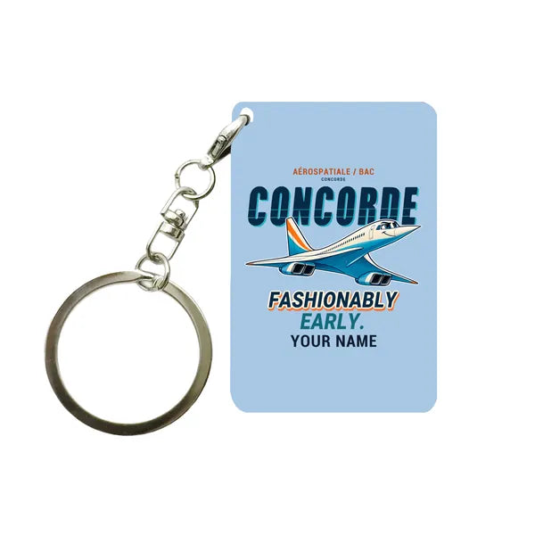 Concorde - Cartoon + Name - Key Chain - Light Blue