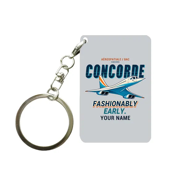 Concorde - Cartoon + Name - Key Chain - Light Gray