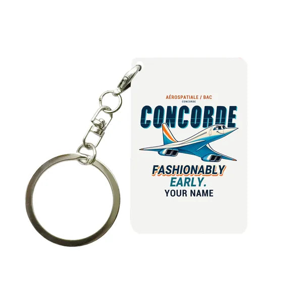 Concorde - Cartoon + Name - Key Chain - White