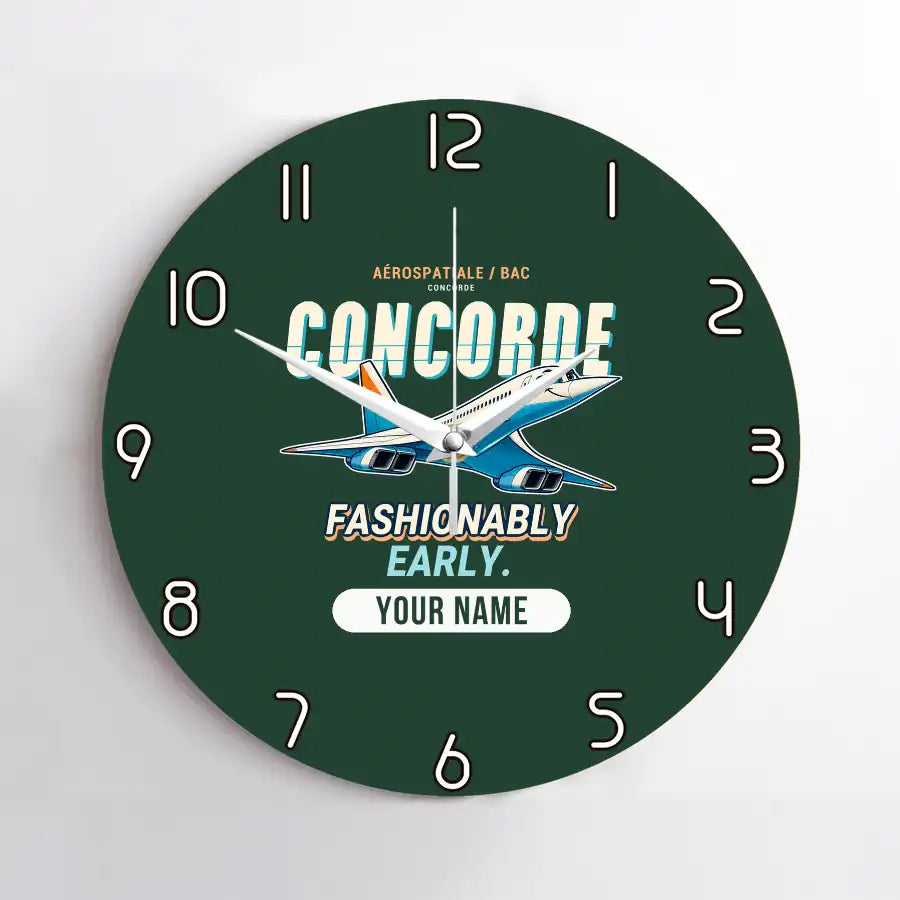 Concorde - Cartoon + Name - No Frame - Dark Green