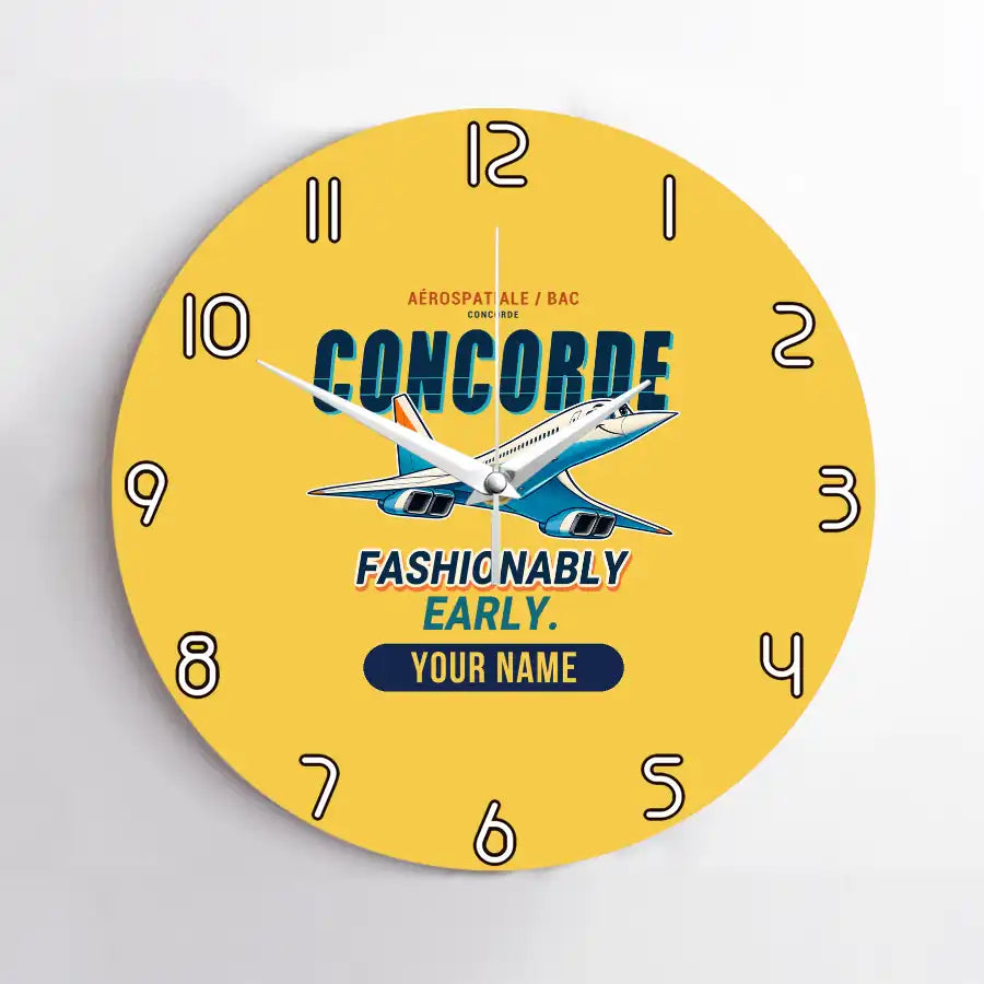 Concorde - Cartoon + Name - No Frame - Yellow