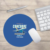Thumbnail for Concorde - Cartoon + Name - Round Mouse Pad - Blue