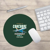 Thumbnail for Concorde - Cartoon + Name - Round Mouse Pad - Dark Green